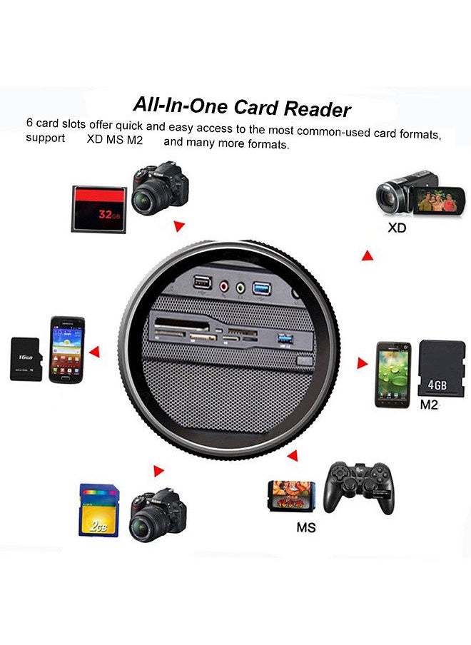5.25 inch Multi-Function Front Panel Expansion Hub with USB 3.0 Port CF/SD/XD/MS/M2/TF Card Readers