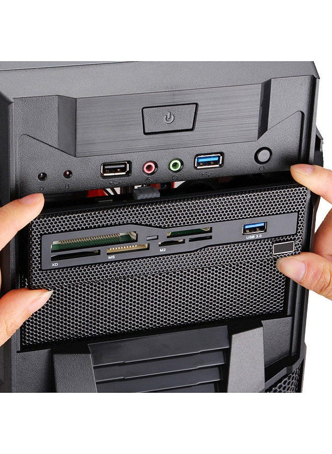 5.25 inch Multi-Function Front Panel Expansion Hub with USB 3.0 Port CF/SD/XD/MS/M2/TF Card Readers