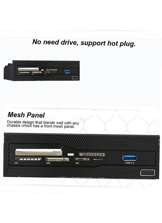 5.25 inch Multi-Function Front Panel Expansion Hub with USB 3.0 Port CF/SD/XD/MS/M2/TF Card Readers
