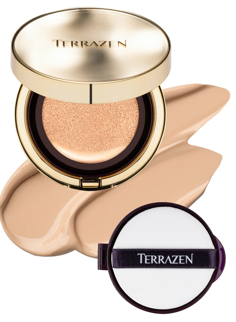 Terrazen Perfect Finish Cushion Foundation Anti Wrinkle Flawless Longwear Korean BB Cream SPF50+ - Glow Finish Natural Coverage, Moisturizing, Lightweight, Whitening (#23N, 0.15 g)