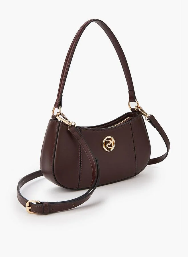 بابريكا حقيبة كتف صلبة بحزام قابل للفصل وإغلاق بسحاب