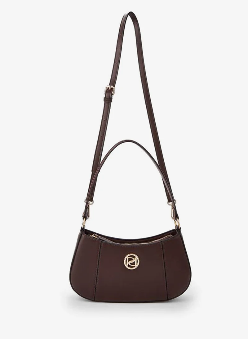 Paprika RED Solid Shoulder Bag with Detachable Strap and Zip Closure for Women | Best Price UAE