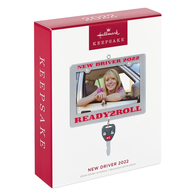 Hallmark Keepsake هولمارك تذكار زخرفة عيد الميلاد البلاستيكية 2022 إطار صورة سائق جديد - Image 3