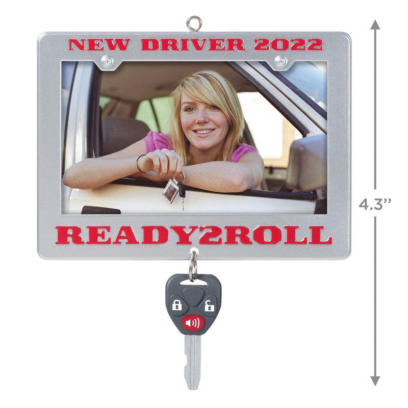 Hallmark Keepsake هولمارك تذكار زخرفة عيد الميلاد البلاستيكية 2022 إطار صورة سائق جديد - Image 5