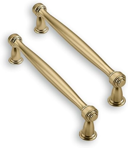 ZAUYX Solid HeavyDuty 20 Pack 5 Inch Hole Center Champagne Bronze Cabinet pulls Champagne Brass is Suitable for Kitchens cabinets vanities Bathroom cabinets - Image 1