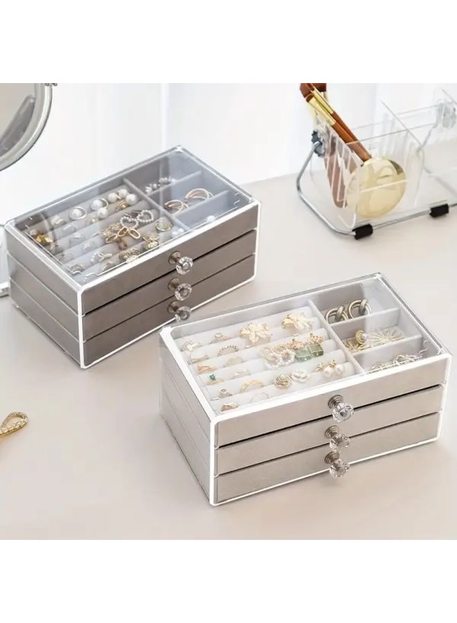 Pink Portable Jewelry Box with Soft Beige Lining Large Capacity Organizer for Earrings Rings Necklaces Bracelets - Image 2