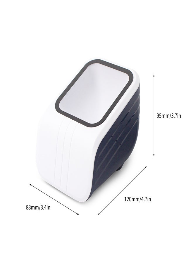 1D 2D QR Barcode Scanner Platform with Voice Announcement Prompt USB Wired Bar Code Reader Hands-free CMOS Image Sensor Desktop Scanner Large Scanning Window for Supermarket Library Retail Store - Image 2