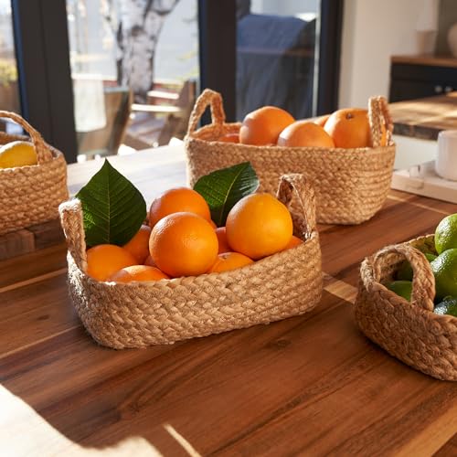 KIBAGA Beautiful Storage Basket Set of 4 - Natural Jute Rope Baskets for Shelves Are Perfect for Organizing Your Home - Quality Storage Bins Easily Fit With Any Nursery or Bedroom Decor - Image 3
