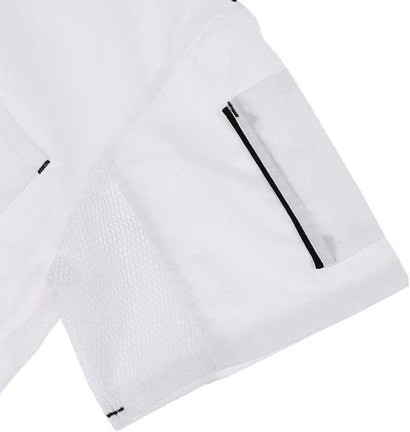 كلاراكو زي عمل موحد للطهاة للرجال والنساء، قميص طبخ قطني بأكمام قصيرة، سترة للطهاة بفتحات تهوية جيدة. - Image 2