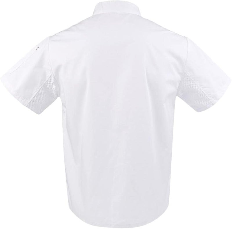 كلاراكو زي عمل موحد للطهاة للرجال والنساء، قميص طبخ قطني بأكمام قصيرة، سترة للطهاة بفتحات تهوية جيدة. - Image 5