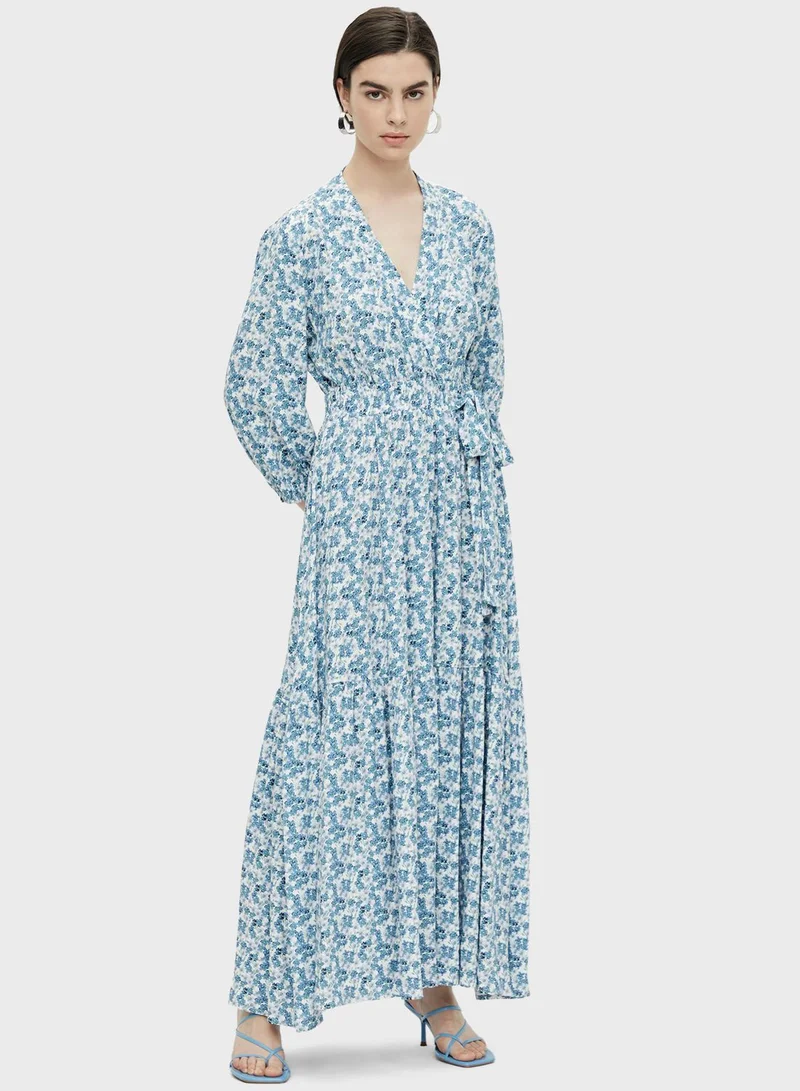 YAS Printed Wrap Dress