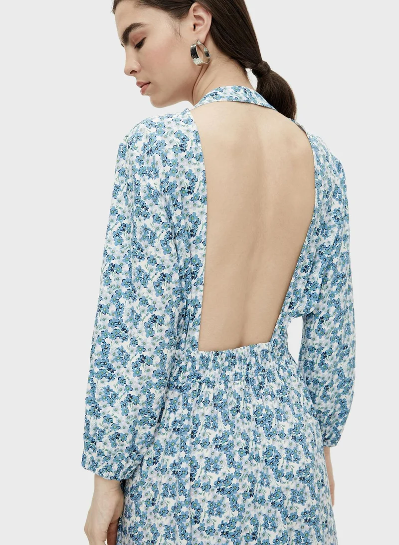 YAS Printed Wrap Dress