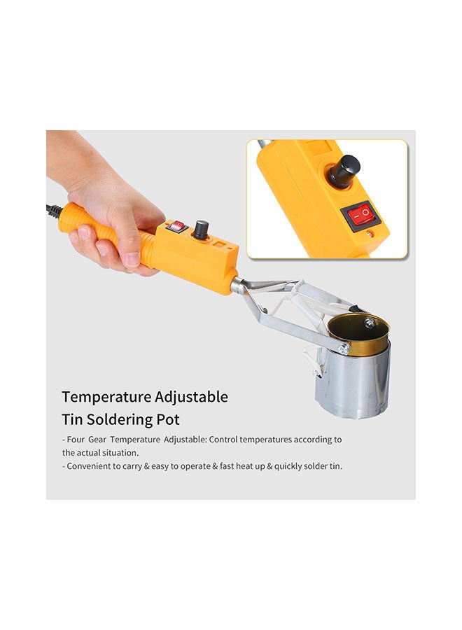 NIBEMINENT SWDT98-B Portable Tin Furnace Soldering Pot Yellow 37.5x8.9x12.2centimeter - Image 3