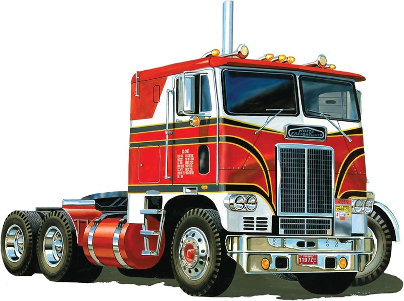 AMT White Freightliner 2in1 SCDD Cabover Tractor 75th Anniversary 125 Scale Model Kit - Image 1