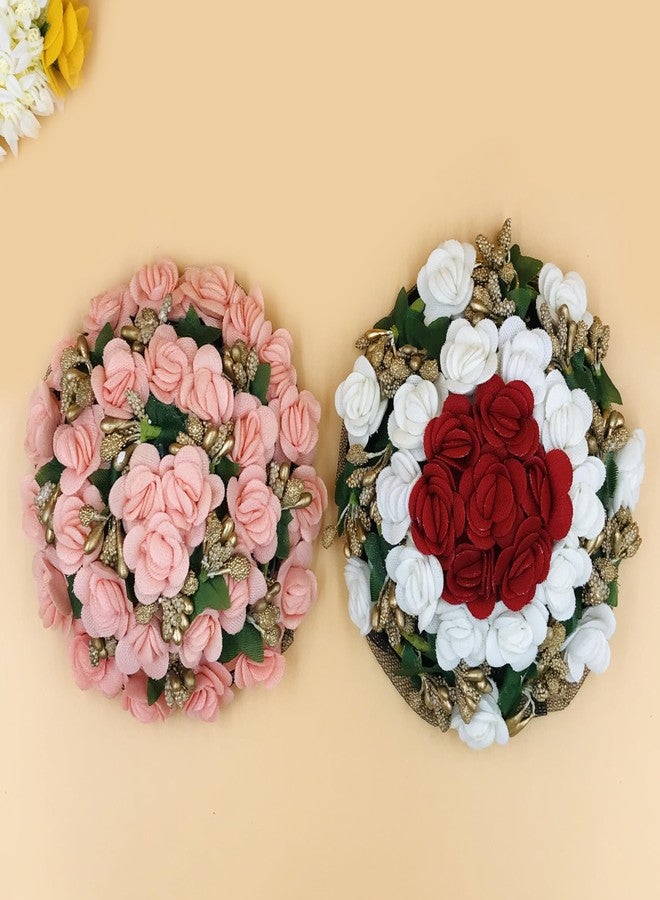 AROOMAN Full Juda Bun Hair Flower Gajra Combo for Wedding and Party - Image 3