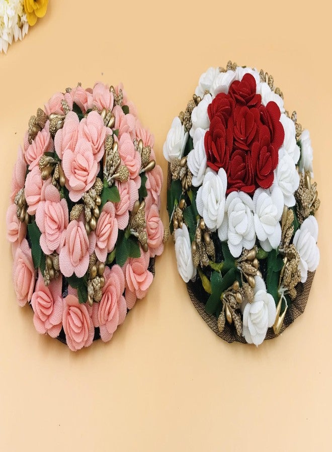 AROOMAN Full Juda Bun Hair Flower Gajra Combo for Wedding and Party - Image 4