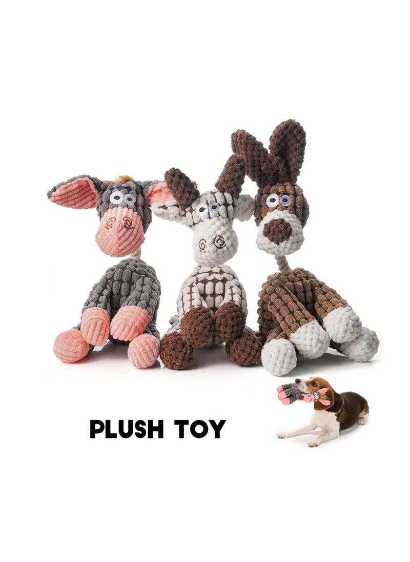 Excefore - Robustplush - Immortal Squeaker Plush Toy For Dogs & Puppies, Antarcking Robust Plush Indestructible Toy, Durable Stuffed Animal Chew Toys with Squeakers, For Small Medium Dogs, Set of 3 - Image 1