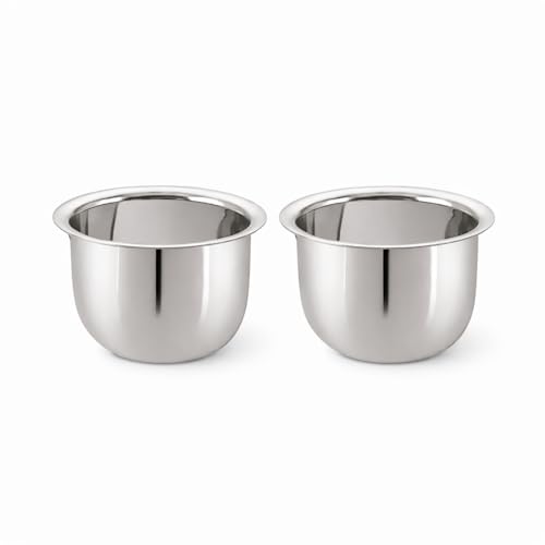 GS KITCHENWARE GS Stainless Steel Tea Cup/Glasses Mini Traditional Tea/Coffee Milk Serving Cup/Glass Patra Pela, Set of 2, Length 8 cm, 100 ML, Silver - Image 1