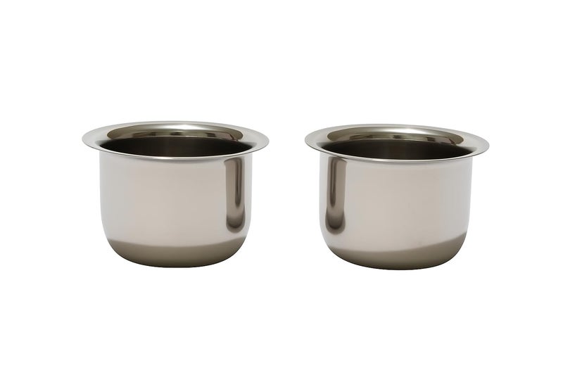 GS KITCHENWARE GS Stainless Steel Tea Cup/Glasses Mini Traditional Tea/Coffee Milk Serving Cup/Glass Patra Pela, Set of 2, Length 8 cm, 100 ML, Silver - Image 3