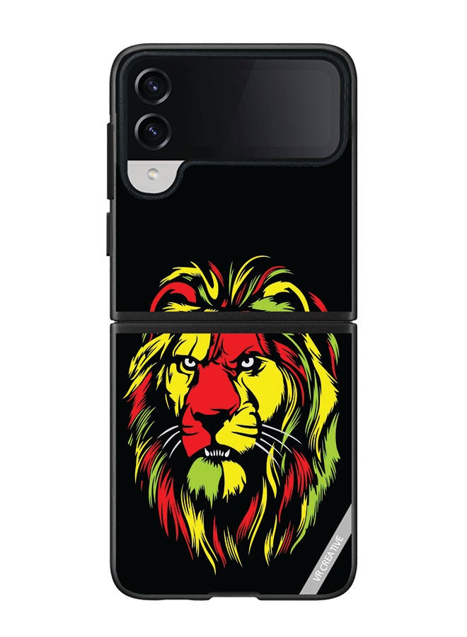 VR CREATIVE Protective Case Cover For Samsung Galaxy Z Flip4 Lion Design Multicolour - Image 1
