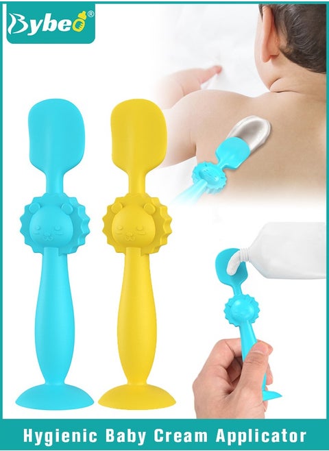 2Packs Baby Diaper Rash Cream Applicator, Baby Brush, Baby Paste Diaper Cream Spatula, Soft Silicone Brush with Suction Cup Base, Mini Diaper Rash Cream Applicator with Travel Case ﻿