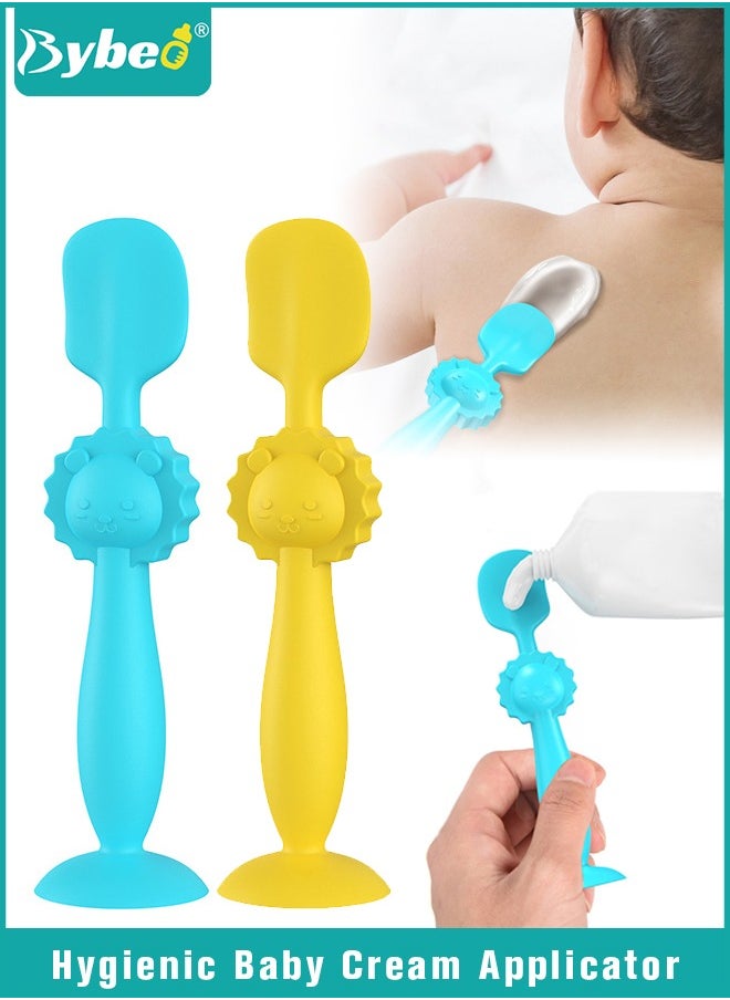 Bybeo 2Packs Baby Diaper Rash Cream Applicator, Baby Brush, Baby Paste Diaper Cream Spatula, Soft Silicone Brush with Suction Cup Base, Mini Diaper Rash Cream Applicator with Travel Case ﻿  - Image 1