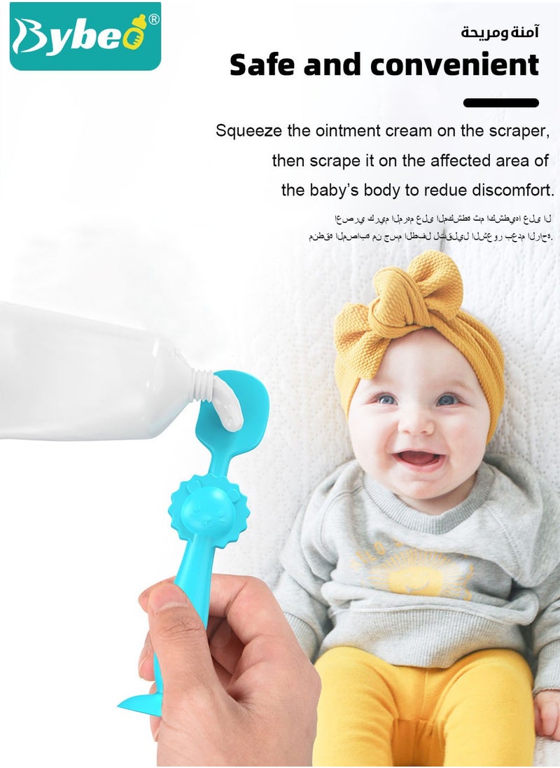 2Packs Baby Diaper Rash Cream Applicator, Baby Brush, Baby Paste Diaper Cream Spatula, Soft Silicone Brush with Suction Cup Base, Mini Diaper Rash Cream Applicator with Travel Case ﻿