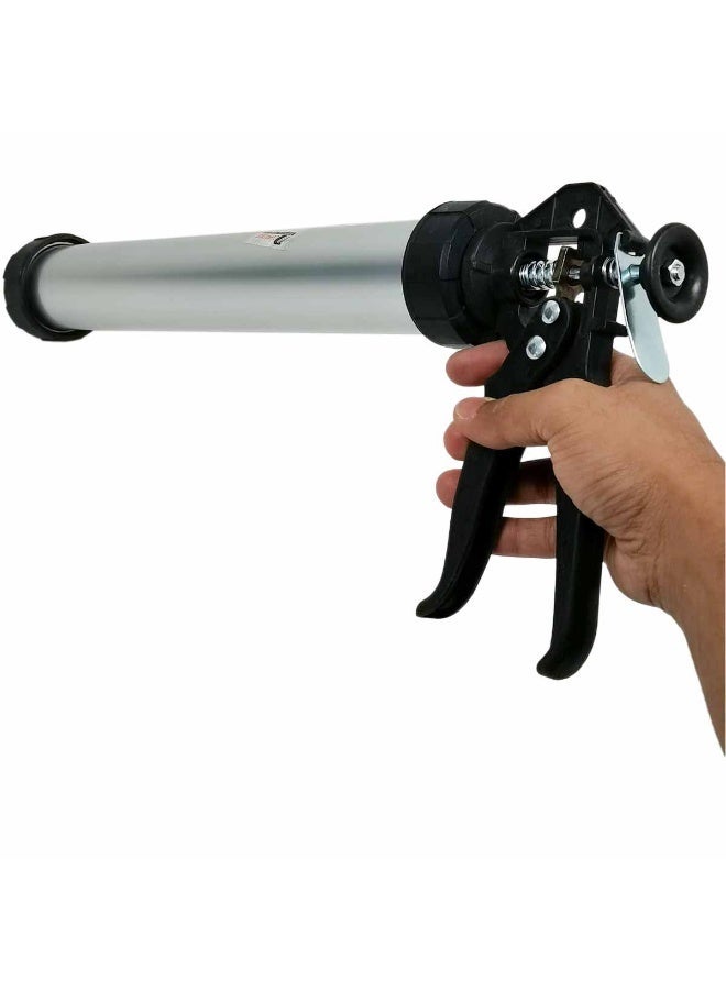 Professional Heavy Duty Silicone Sealant Caulking Gun Manual Cartridge Applicator Adjustable Thrust Ratio Leak Free Sealant Dispenser for Silicone Acrylic Adhesive Glass Construction Home Repair - Image 3