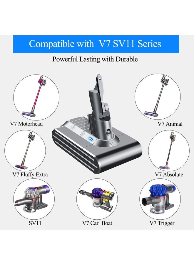 BOTKK Upgraded 21.6V 6.0Ah Replacement for Dyson V7 Battery SV11 Compatible with Dyson V7 Animal Motorhead Trigger HEPA Car+Boat Absolute Handheld Vacuum Cleaner - Image 5