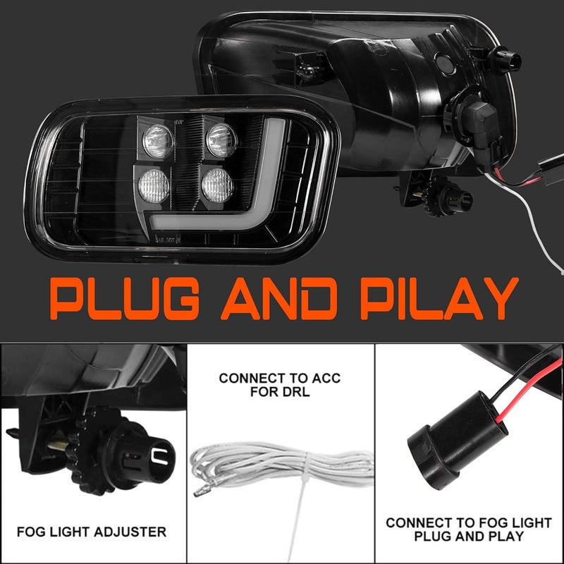 DRFG LED Fog Lights with Daytime Running Light for Dodge Ram - Image 3