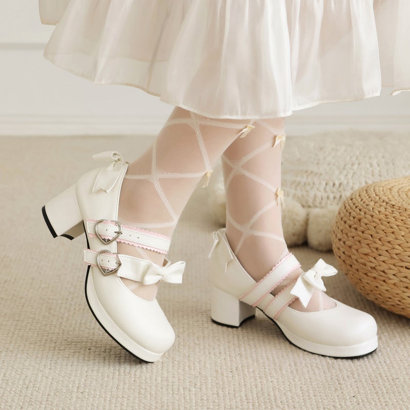 Early Spring Cosplay Lolita Women'S Shoes 40-48 Plus Size Bow Shallow Buckle Shoes - Image 3
