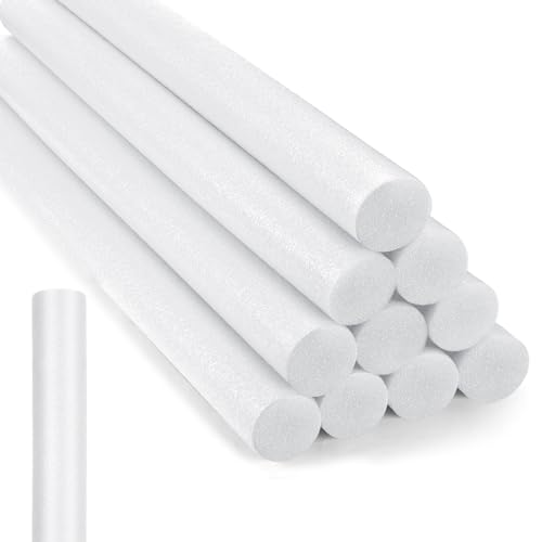 Kathfly 12 Pcs Floating Pool Noodles Foam Tube 15 x 35 Inches Floating Foam Tube Round Solid Noodle for Adults Swimming Craft ProjectWhite - Image 1