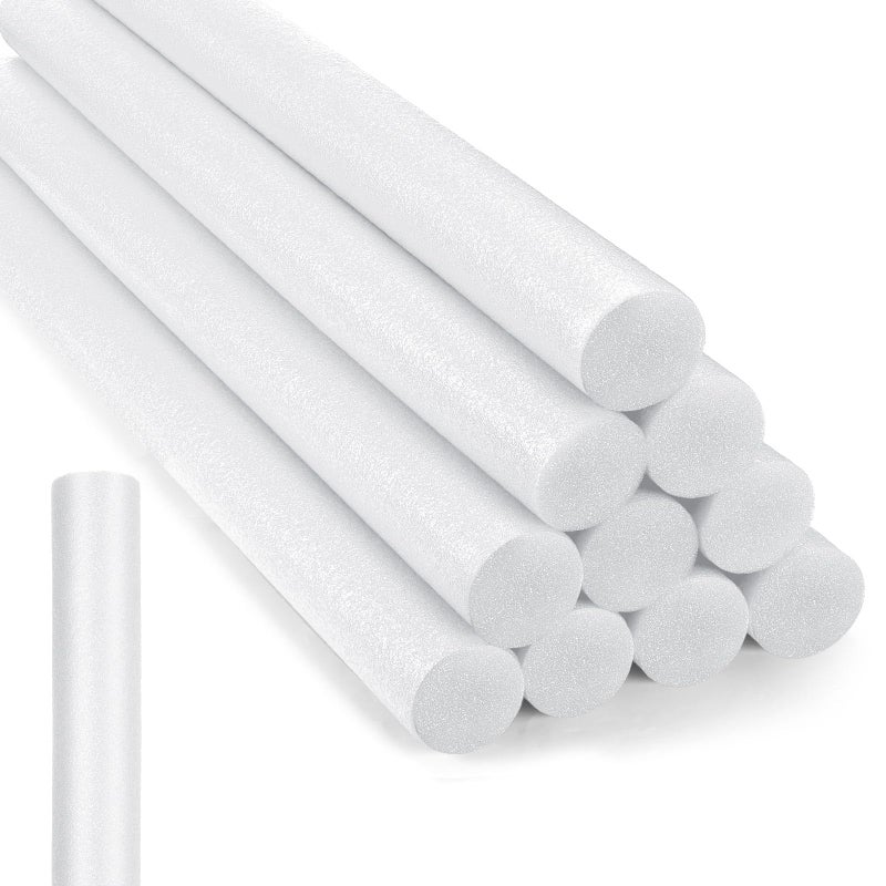 Kathfly 12 Pcs Floating Pool Noodles Foam Tube 15 x 35 Inches Floating Foam Tube Round Solid Noodle for Adults Swimming Craft ProjectWhite - Image 2