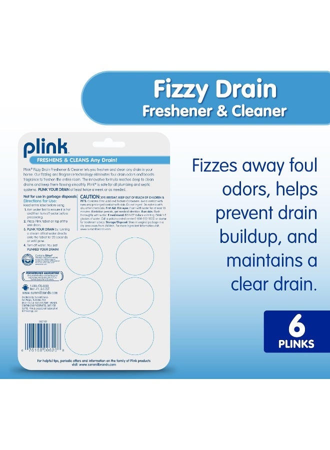 Plink Fizzy Drain FreshenerPrevents Buildup And Maintains A Clear DrainRemoves Drain OdorLemon Scent6 Tablets  - Image 2