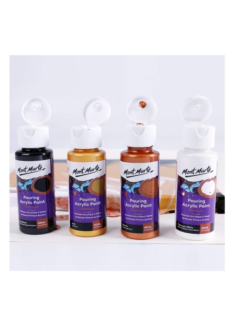 Mont Marte 4-Piece Premium Pre-mixed Pouring Acrylic Paint Celestial Colour Set 60ml Content Per Bottle  - Image 3