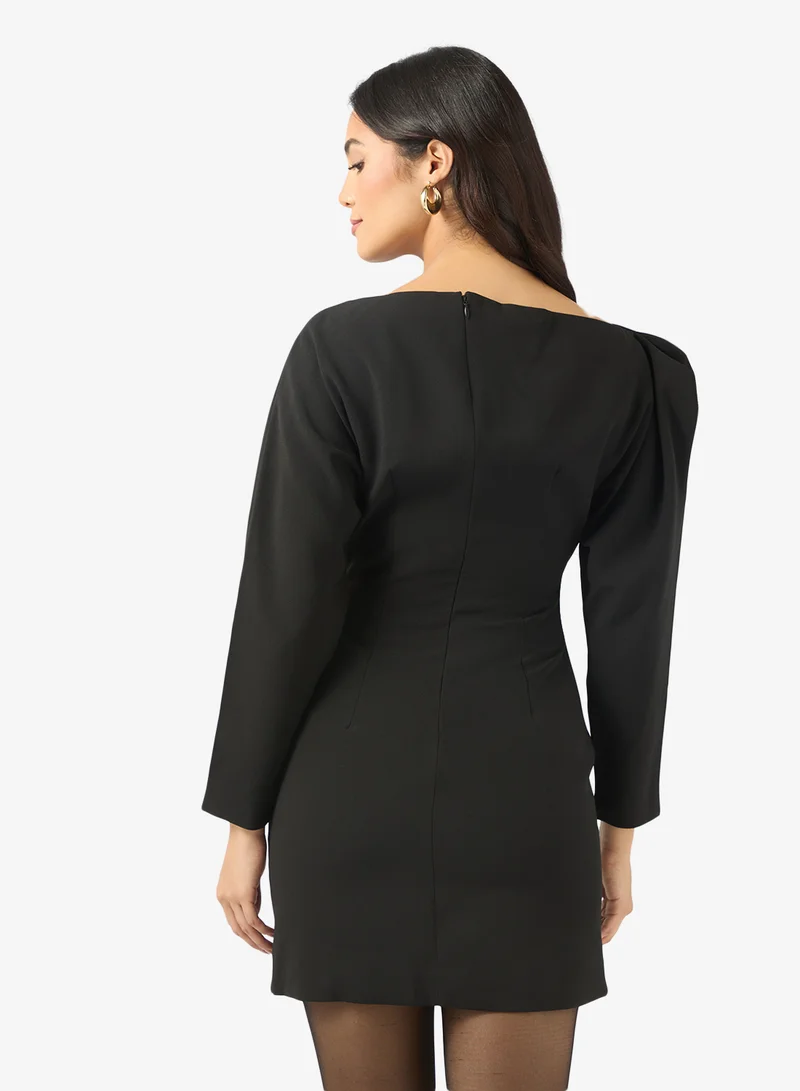 BCBG Asymmetric Shoulder Mini Dress
