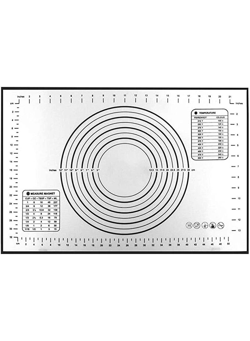 SYOSI Silicone Pastry Mat Non Slip with Measurement Fondant Mat, Counter Mat, Dough Rolling Mat, Oven Liner, Pie Crust Mat-black Strongly Adhesive Premium Silicone and Glass Fiber 16''(W) 24''(L)  - Image 1