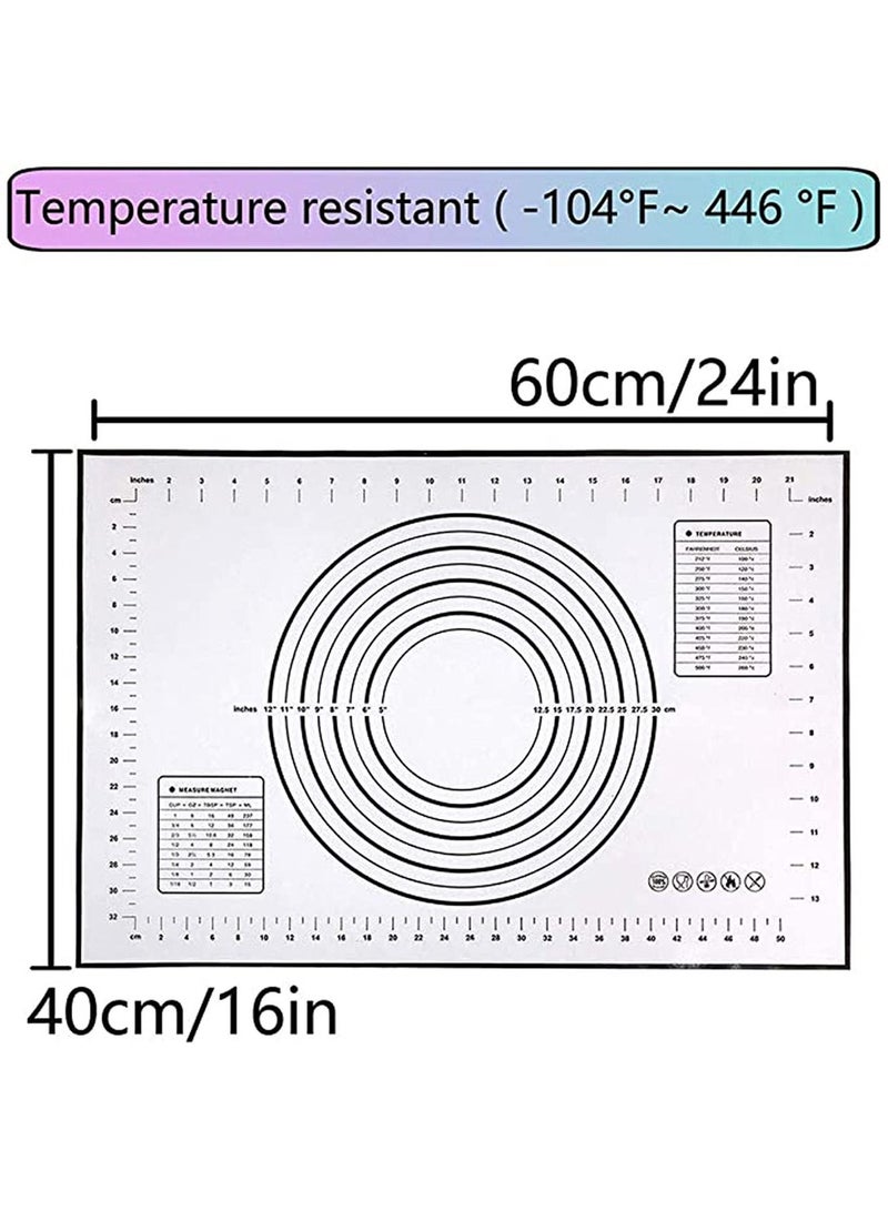 SYOSI Silicone Pastry Mat Non Slip with Measurement Fondant Mat, Counter Mat, Dough Rolling Mat, Oven Liner, Pie Crust Mat-black Strongly Adhesive Premium Silicone and Glass Fiber 16''(W) 24''(L)  - Image 4