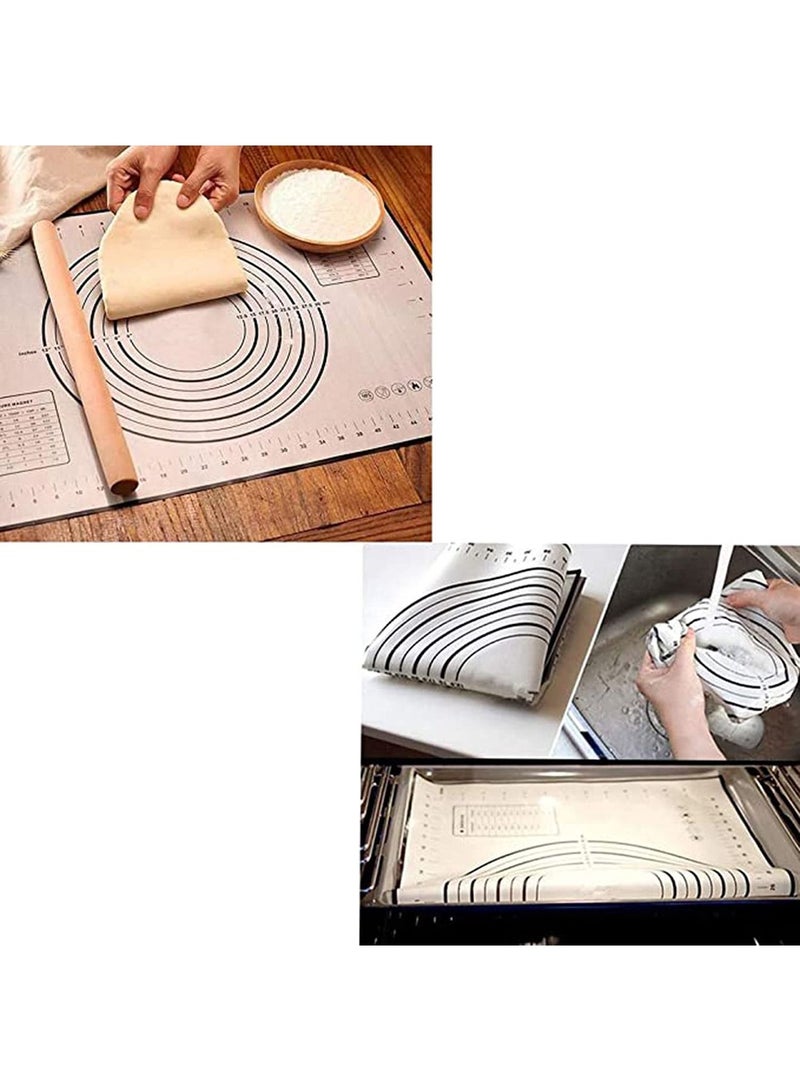 SYOSI Silicone Pastry Mat Non Slip with Measurement Fondant Mat, Counter Mat, Dough Rolling Mat, Oven Liner, Pie Crust Mat-black Strongly Adhesive Premium Silicone and Glass Fiber 16''(W) 24''(L)  - Image 2