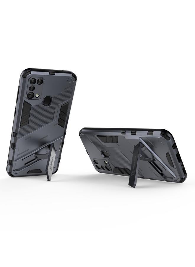 erorex Case For Samsung Galaxy M31 Punk Armor 2 in 1 PC + TPU Shockproof Case with Invisible Holder - Image 4