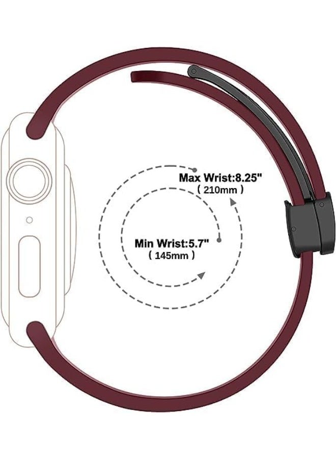 Compatible with Apple Watch Ultra Band 49mm 45mm 44mm 42mm, Soft Silicone Sport Strap with Magnetic Clasp Compatible with iWatch Series 8/Ultra/7/SE/6/5/4/3/2/1 L - Image 4