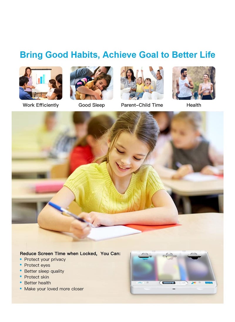 SYOSI - Timer Lock Box for iPad iPhone, Portable Phone Lock Box for Tablet, Folded Phone, Controller, TV remotes, Phone Locker to Help Kids Reduce Screen Time Focus to Achieve Goals, Huge Space - Image 1
