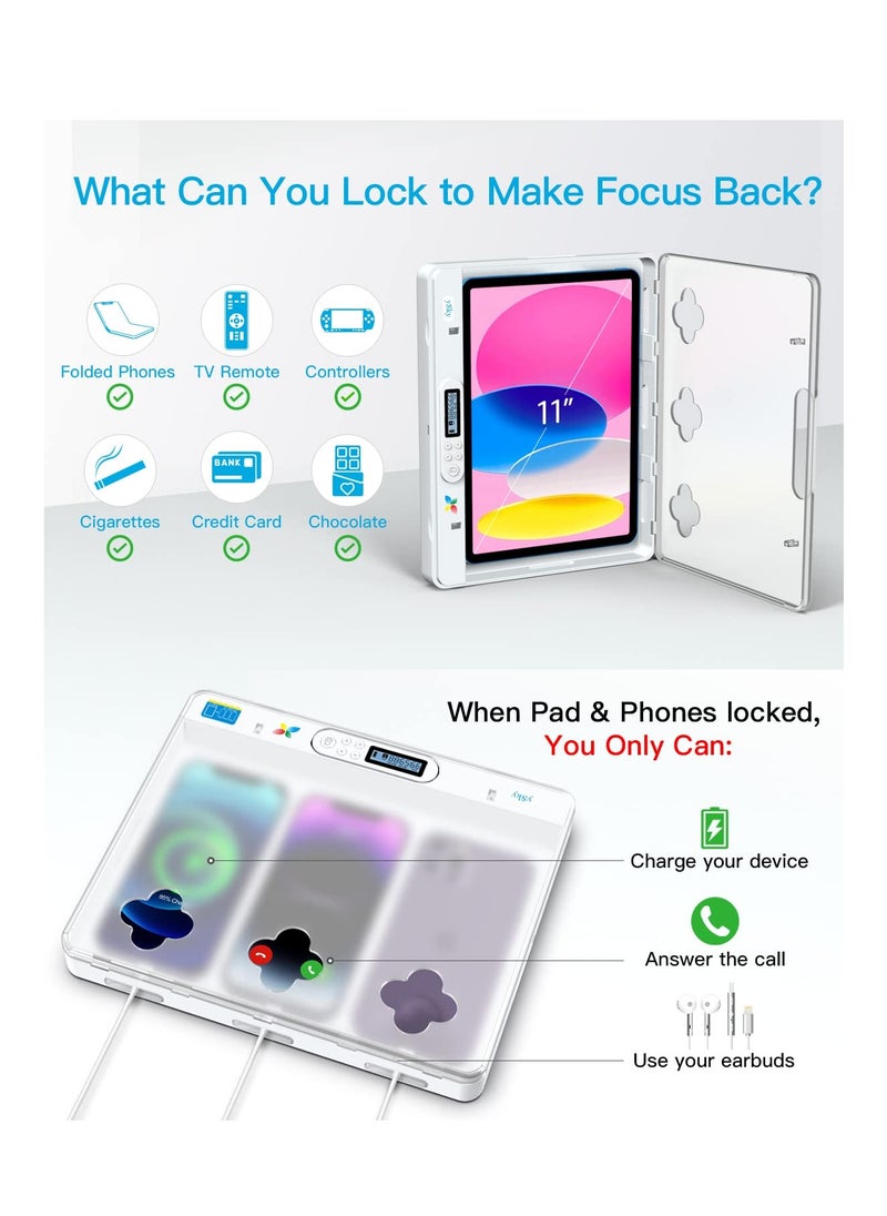 SYOSI - Timer Lock Box for iPad iPhone, Portable Phone Lock Box for Tablet, Folded Phone, Controller, TV remotes, Phone Locker to Help Kids Reduce Screen Time Focus to Achieve Goals, Huge Space - Image 1