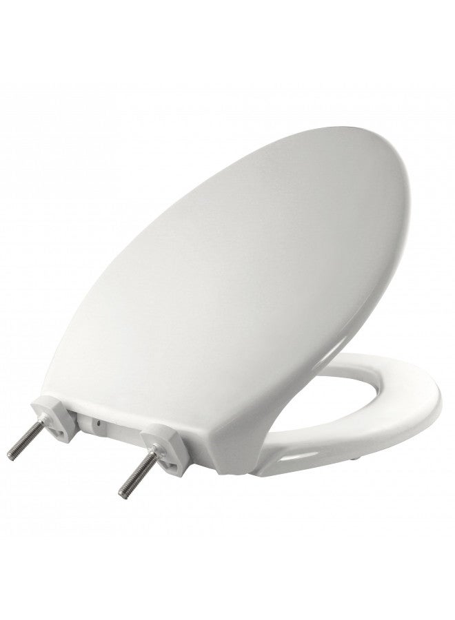 Bemis BEMIS 7800TDG 000 Commercial Heavy Duty Closed Front Toilet Seat with Cover that will Never Loosen & Reduce Call-backs, ELONGATED, Plastic, White  - Image 1