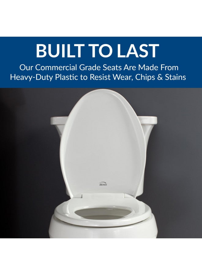 Bemis BEMIS 7800TDG 000 Commercial Heavy Duty Closed Front Toilet Seat with Cover that will Never Loosen & Reduce Call-backs, ELONGATED, Plastic, White  - Image 5