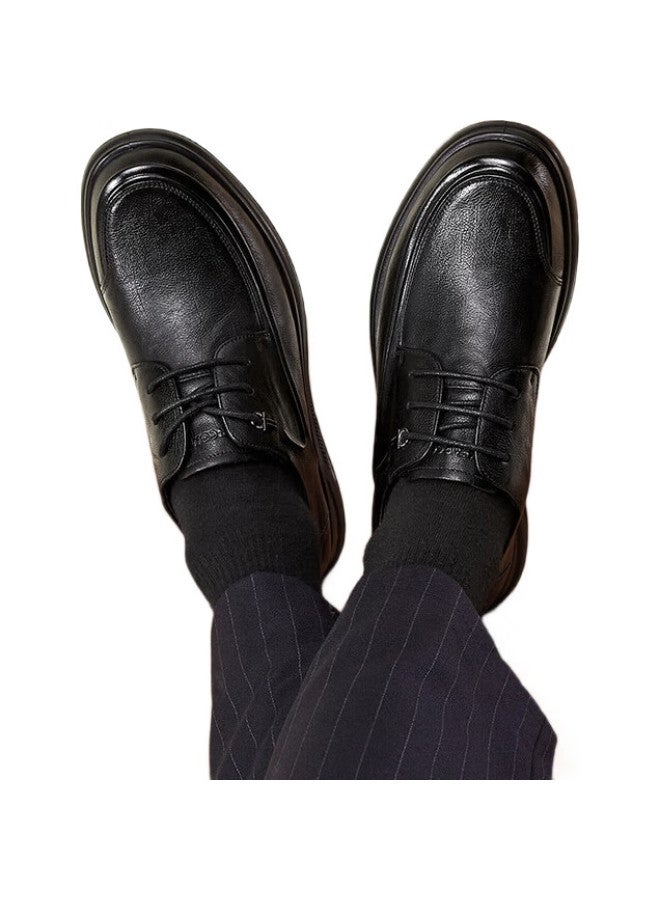 YEARCON أحذية جلدية للرجال، أحذية عمل غير رسمية مريحة ذات نعل ناعم، تصميم بسيط برباط دائري جديد 53429W أسود 41 - Image 2