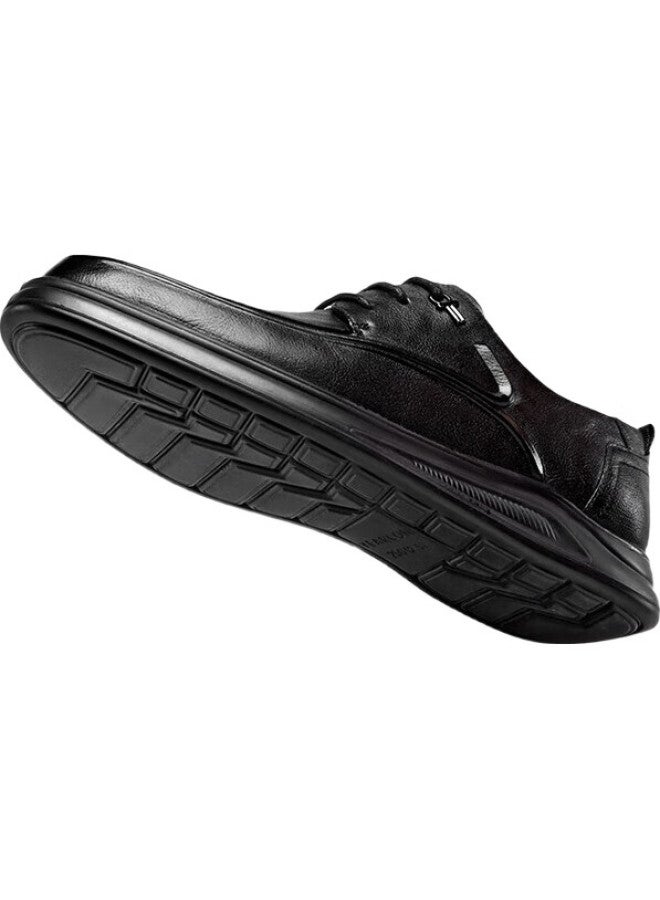 YEARCON أحذية جلدية للرجال، أحذية عمل غير رسمية مريحة ذات نعل ناعم، تصميم بسيط برباط دائري جديد 53429W أسود 41 - Image 1