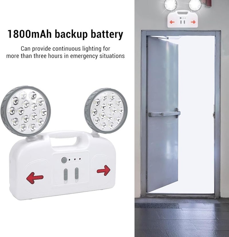 LED Emergency Light 2 Lamps 3 Hour Battery Backup High Brightness for Home Office Garage - Image 3
