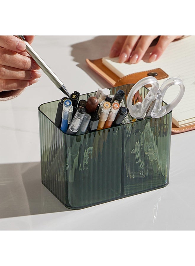 Qtips Holder Bathroom Container,3-Section Cotton Ball/Swabs Dispenser,3 Grids Apothecary Jar Organizer, Cosmetics Storage for Vanity - Image 5