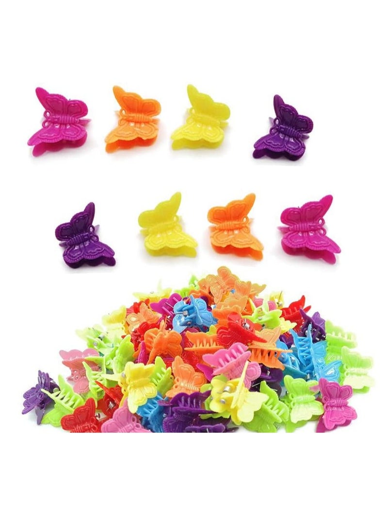 Mu 50 Pack Butterfly Hair Clips Pastel Mini Cute Accessories For 90S Girls Women, Matte Colors Assorted Color, Beautiful And Random Colour  - Image 1